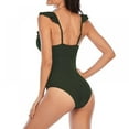 thumbnail image 2 of Women One Piece Swimsuit Ruffle Wrap Textured Beach Swimwear Bathing Suits, 2 of 5