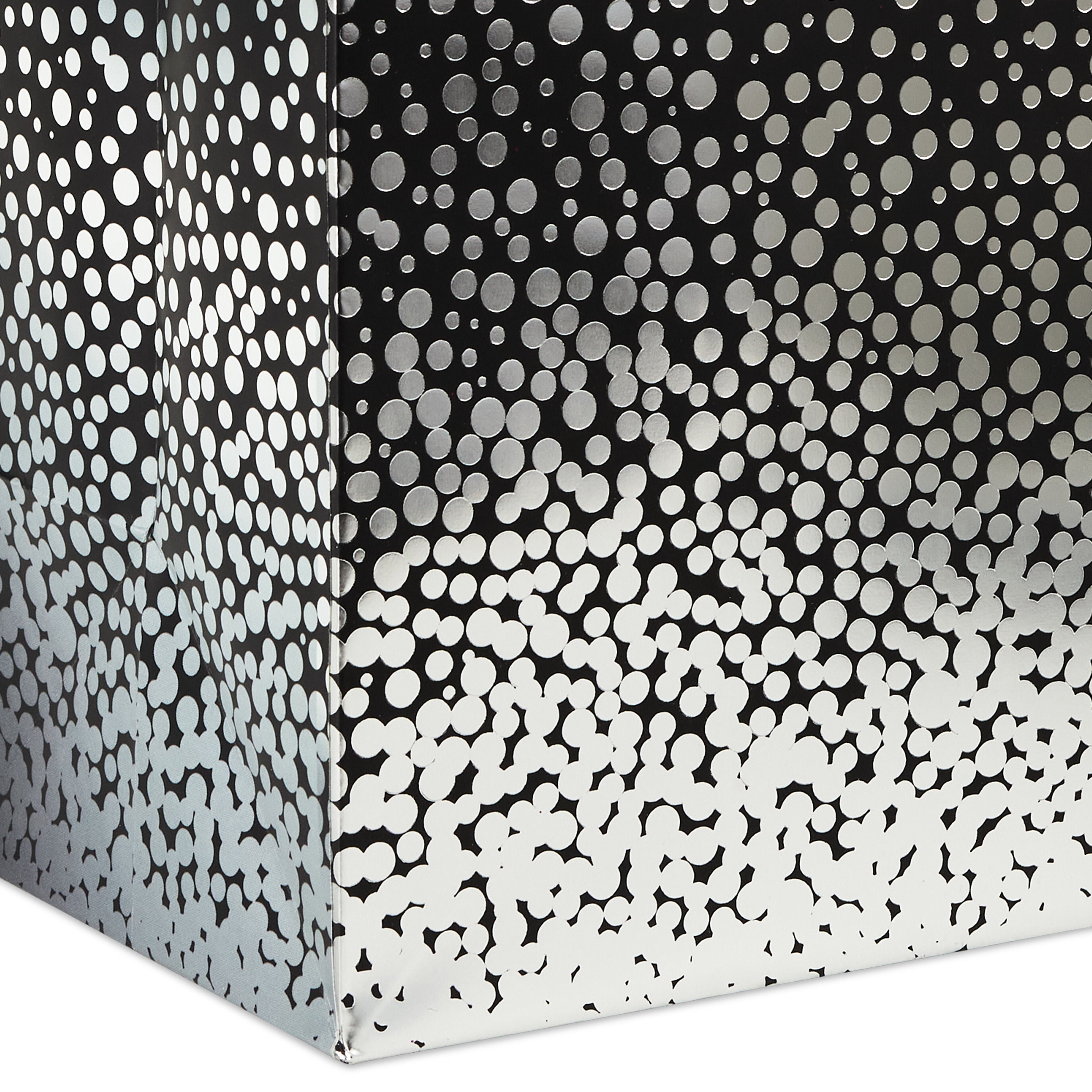 Hallmark Medium Gift Bag (Black with Cascading Silver Dots)