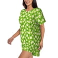 thumbnail image 2 of Qekee Daisies Flowers Women's Pajama Set Short Sleeve Sleepwear Summer Home Wear with Pockets Soft Short Sleeve Shirt - Daisies Flowers, 2 of 9
