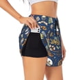 thumbnail image 1 of Balery Marine Nautical Pantalones cortos deportivos para mujer con forro y dos bolsillos, elásticos, para entrenamiento, gimnasio, yoga-Large, 1 of 7