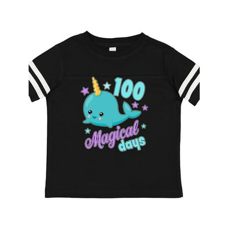 

Inktastic 100 Magical Days with Cute Narwhal Gift Toddler Toddler Girl T-Shirt