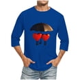 thumbnail image 2 of Jinhomg 3/4 Sleeve Graphic Tees for Men Novelty Funny Valentine's Day Themed T-Shirts Lightweight Comfy Crew Neck T Shirt Holiday Dating Tops Blue XXL, 2 of 5
