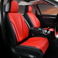 thumbnail image 3 of Florich Car Seat Covers, 5 Seats Waterproof Faux Leather Seat Cushions, Auto Protectors Universal Fit Most Cars, Black&Red, 3 of 9
