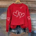 thumbnail image 4 of Posijego Women's Heart Graphic Sweatshirts Valentines Day Clothes Long Sleeve Crewneck Loose Basic Spring Tops, 4 of 7