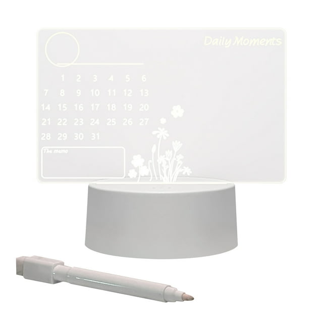Pompotops Tableau Transparent Effaçable pour Écrire des Messages Tableau Blanc de Bureau Lampe de Table 3ml Liquidation