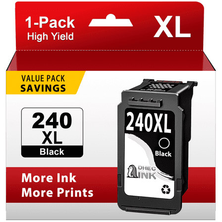 240 Ink Replacement for Canon 240XL 240 XL PG 240 Black Ink Cartridge (1 Black)