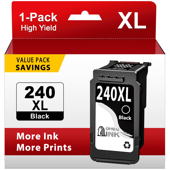 240 Ink Replacement for Canon 240XL 240 XL PG 240 Black Ink Cartridge (1 Black)