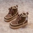 thumbnail image 7 of XXWXYD Boots Toddler Boys Girls Spring Autumn Winter Fashion Thick Baby Cotton Boots Children's Two Padded Warm Shoes Trendy Comfortable Cotton Shoes Boots (5.5-6 Years,Brown), 7 of 7