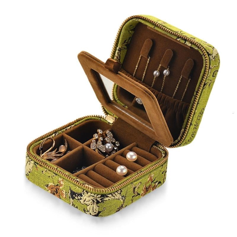 CEORPER Soft Fabric Jewelry Case with Multiple Sections for Safe Necklace Keeping