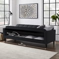 thumbnail image 4 of Loft Lyfe Swaine Leather Pu Sofa Bed Convertible Tufted with Storage, Black, 4 of 10