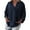 Navy, variant on Homenesgenics Womens Tops Fall Clothes Boho Womens Long Sleeve Cotton Linen Kaftan Ladies Baggy Blouse Tee Shirt Tops Brown S