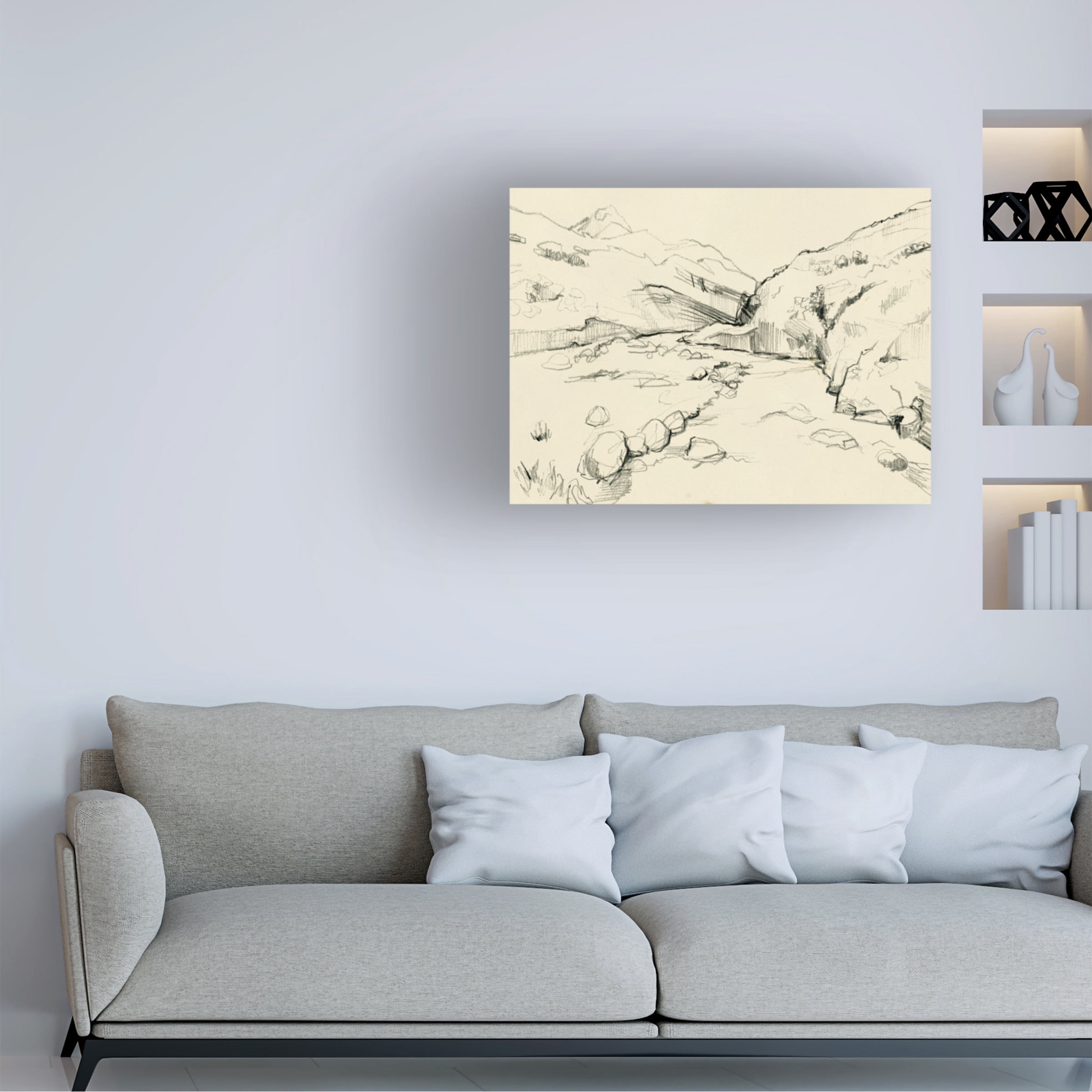Jennifer Paxton Parker 'Winding Brook Sketch II' Canvas Art