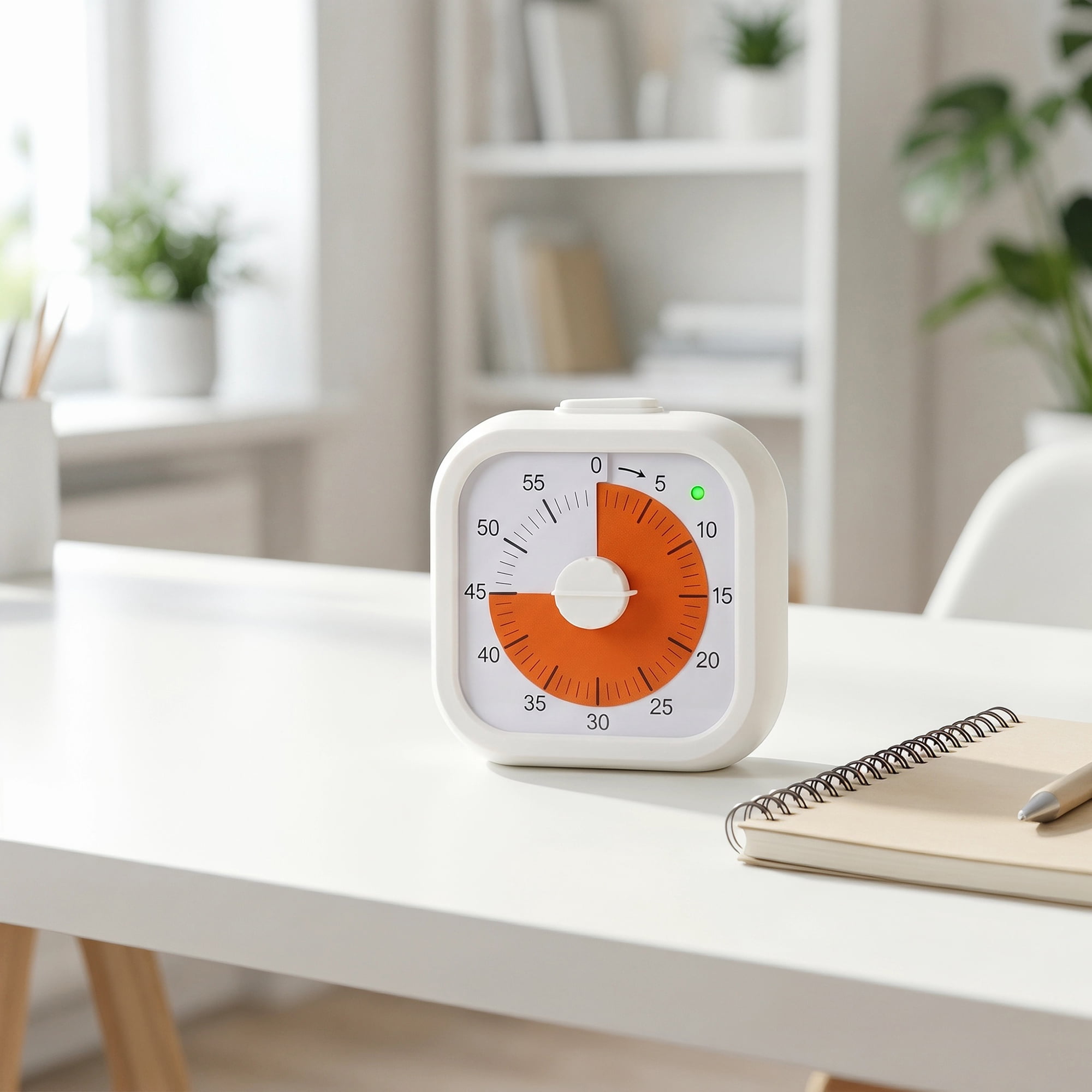 Unique Bargains Simple 60 Minute Timer Digital Visual Timer for Students White Square