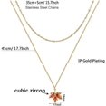 thumbnail image 3 of shiyou-Gold Silver Maple Leaf Autumn Leaf Pendant Necklace, 3 of 4
