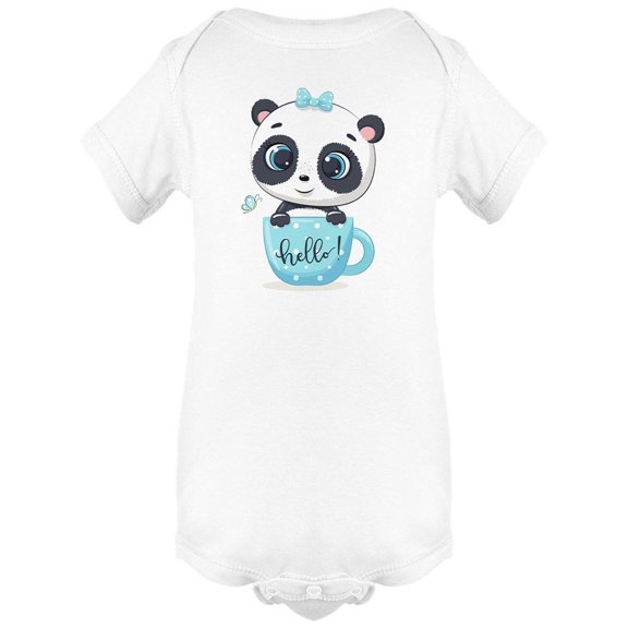 Cute Baby Panda In Coffee Cup Bodysuit Infant -Image by Shutterstock, 6 Months