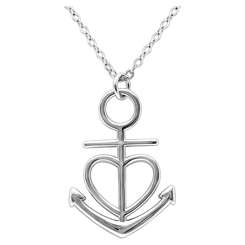 Granddaughter Greeting Card Silver Anchor Heart Necklace Women Ginger Lyne Collection