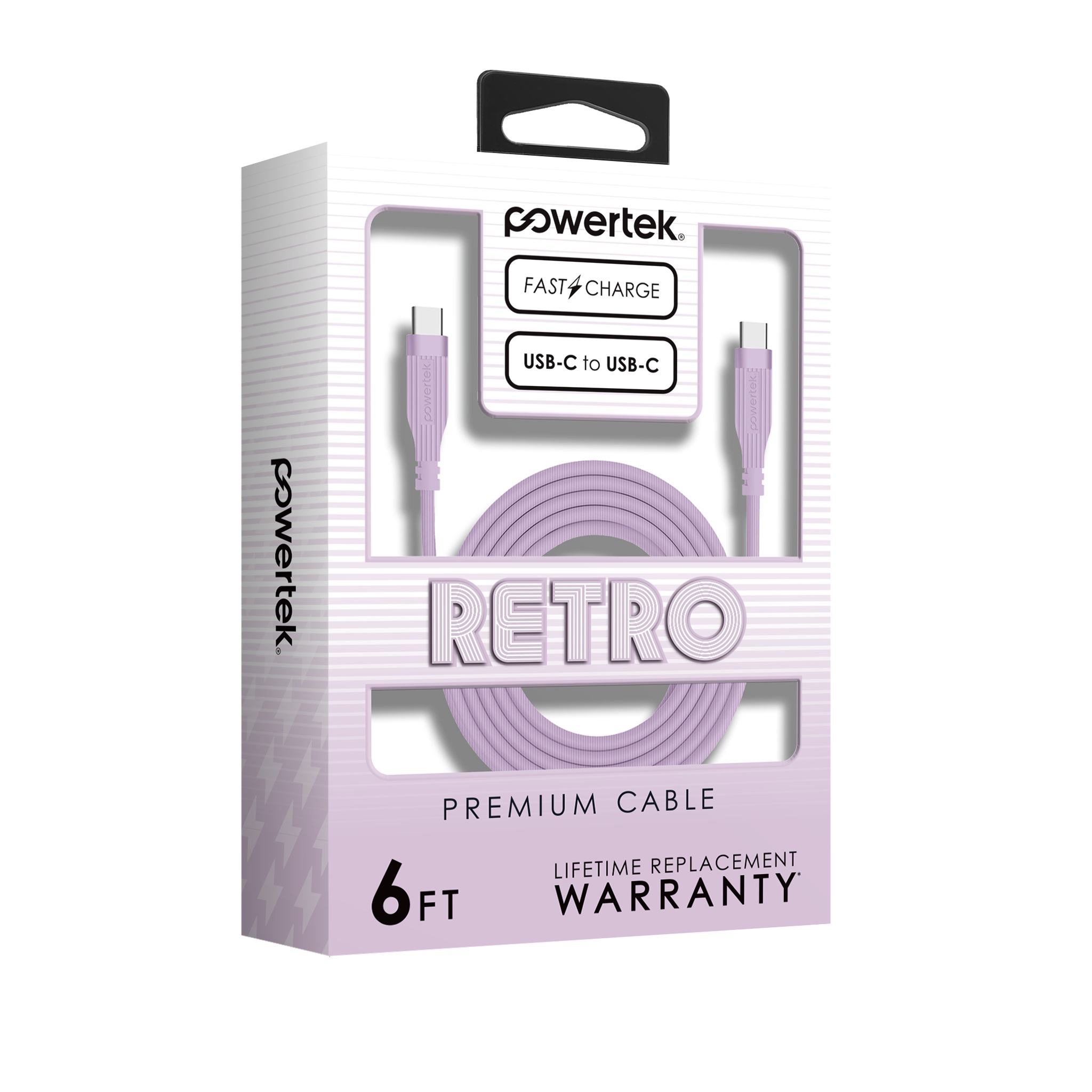 Liquipel Powertek Retro USB-C to USB-C - Pink