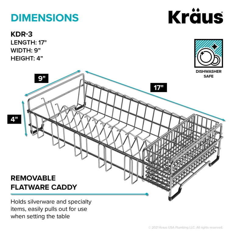 KRAUS Workstation Stainless Steel Kitchen Sink Dish Drying Rack