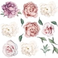 thumbnail image 1 of Calcomanías de pared de peonías, pegatinas de pared de flores, pósteres florales de peonías y rosas, pegatinas de pared de flores delicadas, decoración de pared de vinilo para dormitorio, sala de, 1 of 8