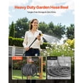 thumbnail image 5 of Wall-Mounted Heavy Duty Manual Garden Hose Reel – 125 ft Capacity for 5/8" Hose, Brass Fitting, Storage Basket, Space-Saving for Lawn & Yard, 5 of 6