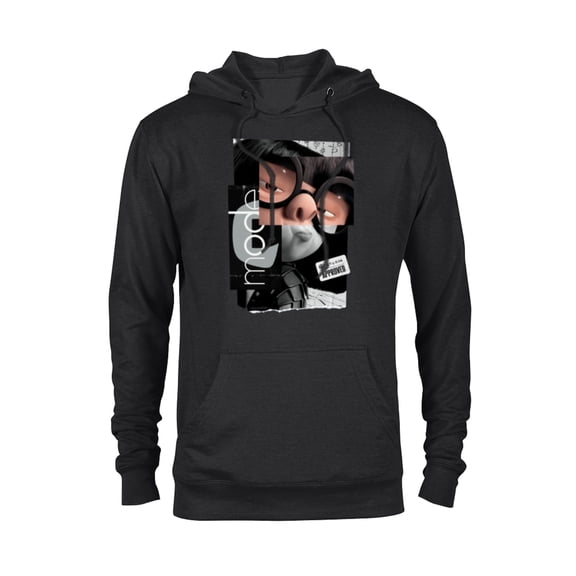 Disney and Pixar’s The Incredibles Edna Mode Fashion Logo - Pullover Hoodie for Adults - Customized-Black