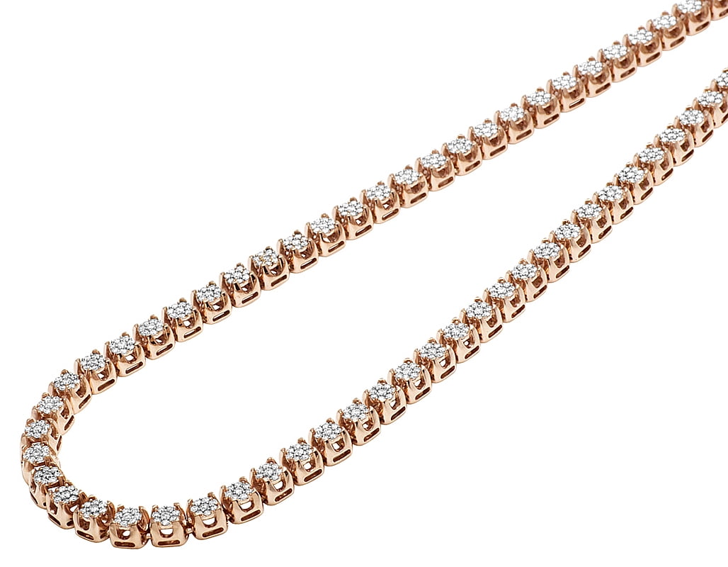 Mens 10K Rose Gold Genuine Diamond 6MM 