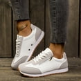 thumbnail image 3 of Rokment White Running Walking Shoes for Women 2026 Spring Fall Comfortable Leather Suede Patchwork Zip up Memory Foam Skate Fashion Sneakers Casual Tennis Flat Grey Size 6, 3 of 7