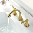 thumbnail image 4 of PARLOS Widespread 2 Handles Bathroom Faucet with Metal Pop Up Sink Drain and cUPC Faucet Supply Lines,Brushed Gold, 4 of 9
