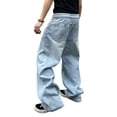 thumbnail image 3 of Mrmall Mens Baggy Jeans Y2k Skater Vintage Plain Pants Casual Wide Leg Jeans Loose Fit Denim Jeans Streetwear, 3 of 5