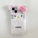 thumbnail image 3 of Sanrio-funda de teléfono de piel de felpa 3D para Iphone, carcasa a prueba de caídas con bonito lazo, Hello Kitty, temporada de otoño e invierno, 11, 12, 13, 14, 15 Pro Max, 3 of 5