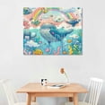 thumbnail image 2 of Orinice Whale Animals Ocean Fine Art Aesthetic Poster Print Wall Painting for Classroom Kitchen Office Farmhouse Bathroom Decor 16x12in, 2 of 6