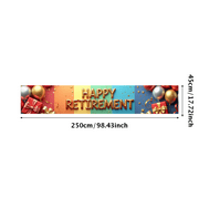 LUUFILx Happy Retirement Banner Party Decorations Background Backdrop Celebration Supplies Event Photography Props Balloons Gift Boxes Stars