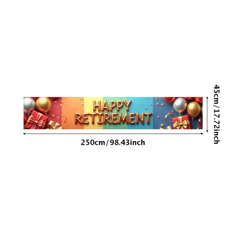 LUUFILx Happy Retirement Banner Party Decorations Background Backdrop Celebration Supplies Event Photography Props Balloons Gift Boxes Stars