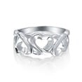 thumbnail image 2 of Bling Jewelry Womens Hugs And Kisses XO Open Heart Promise Band Ring 925 Sterling Silver, 2 of 5