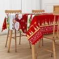 thumbnail image 4 of Duangreer Red Christmas Rectangle Tablecloth, Cartoon Snowman Santa Claus Print Waterproof Table Cover for Party Picnic Indoor Outdoor Decor, 60 x 84 Inch, 4 of 6