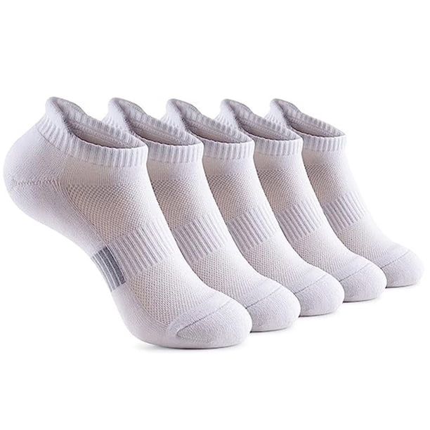 Xiao Hua 10 pares de calcetines invisibles para hombre, antideslizantes, de silicona, que absorben la humedad, de corte bajo, informales, blancos