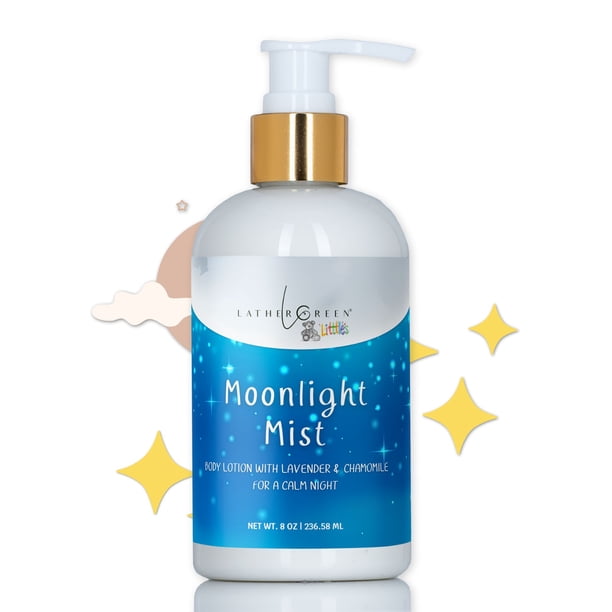 Moonlight Mist Kids Natural Body Lotion, Moisturizing, Vitamin E Oil, All Skin Type, 8 oz by LatherGreen