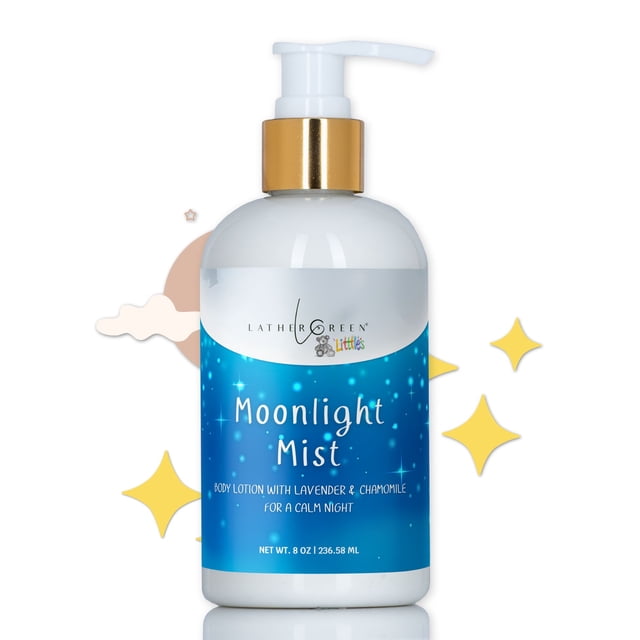 Moonlight Mist Kids Natural Body Lotion, Moisturizing, Vitamin E Oil, All Skin Type, 8 oz by LatherGreen