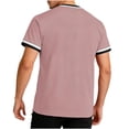 thumbnail image 4 of BVnarty Men's Solid Color Short Sleeve V-Neck T-Shirt Jersey Style Breathable Summer Casual Sports Daily Wear Top Pink L, 4 of 6