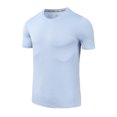 thumbnail image 5 of VSSSJ Men's Quick Dry Short Sleeve Workout Shirts Moisture Wicking Round Neck Comfy Lightweight Running Athletic T-Shirts Tops Tee Light Blue M, 5 of 9