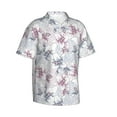 thumbnail image 2 of Uemuo Lilies Flowers Printed Regular Fit Short Sleeve Casual Hawaiian Shirt for Men,Aloha shirt,Tropical shirt,Floral print shirt,Vacation Beach shirt-Small, 2 of 9