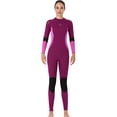 thumbnail image 1 of Titisuits Ultrathin Manga larga Pantalones largos Traje de baño Una pieza profesional Impermeable espesado para nadar Snorkeling Mujer de surf / Vino rojo M seitruly OD017133-27, 1 of 7