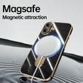 thumbnail image 6 of for iPhone 16 Plus Case with Magnetic Stand, [Compatible with MagSafe] [Ring Holder Kickstand] Plating TPU Shockproof Protective for iPhone 16 Plus Phone Case for Women Men, Black, 6 of 6