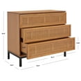 thumbnail image 6 of SAFAVIEH Zadie 3 Drawer Rattan Chest, Natural With Natural Rattan/Black Legs (34 in. W x 18 in. D x 30 in. H), 6 of 14