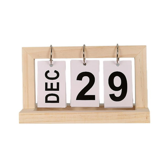 Calendario de escritorio Pantalla grande Accesorios de escritorio Accesorios de fotografía creativos Obras de arte Color madera claro
