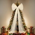 thumbnail image 3 of Large Tulle Christmas Bow, For Xmas Tree Top Car Wreath Wall Decor, With Long Streamers For Home Wedding Holiday Event Decor Supplies, 3 of 3