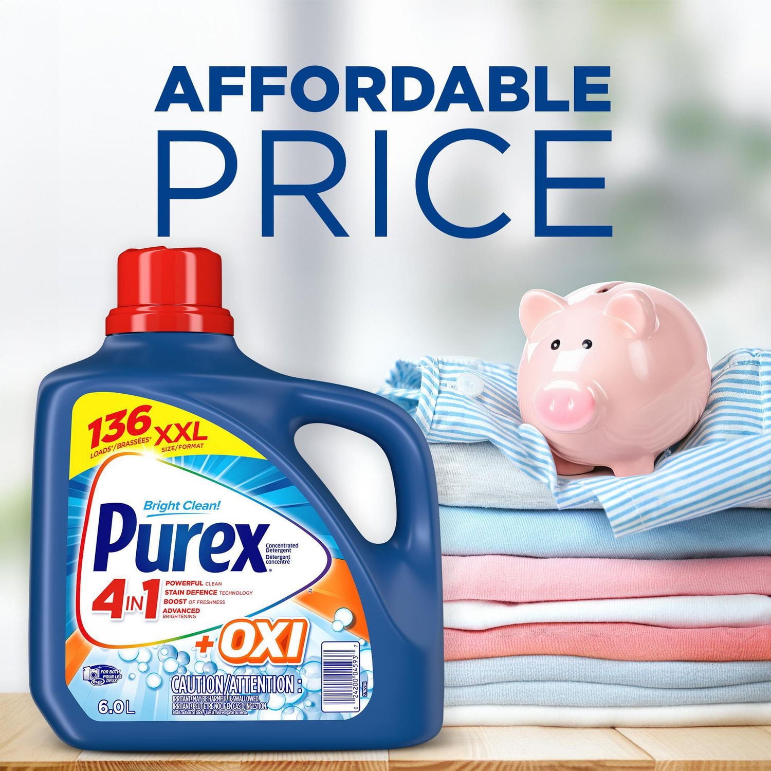 Purex + Oxi 4 in 1 Liquid Laundry Concentrated Detergent, 1.92 Litres, 43 Loads, 1.92 Litres, 43 Loads