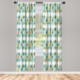 thumbnail image 5 of Ambesonne Geometric Window Curtains, Modern Ornate Rhombuses, Each 28" W x 95" L, Sea Green Orange White, 5 of 5