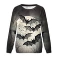 thumbnail image 2 of Uootdi Halloween Shirts for Women Plus Size Long Sleeve Tops Funny Witchy Pumpkin Ghost Graphic Gift Tees Cotton Crewneck Blouse s, 2 of 5