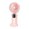 thumbnail image 2 of Ventilador portátil Personal pequeño ventilador de escritorio práctico silencioso 20dB con cordón Mini ventilador de mano ventilador recargable para Rosa, 2 of 9